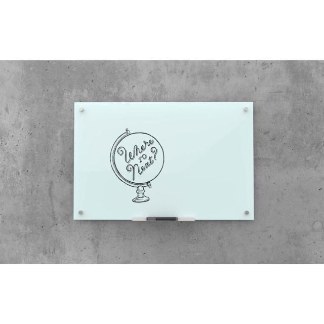 U Brands Frameless Non-Magnetic Glass Dry Erase Board, 70in X 47in, Frosted White MPN:2796U00-01