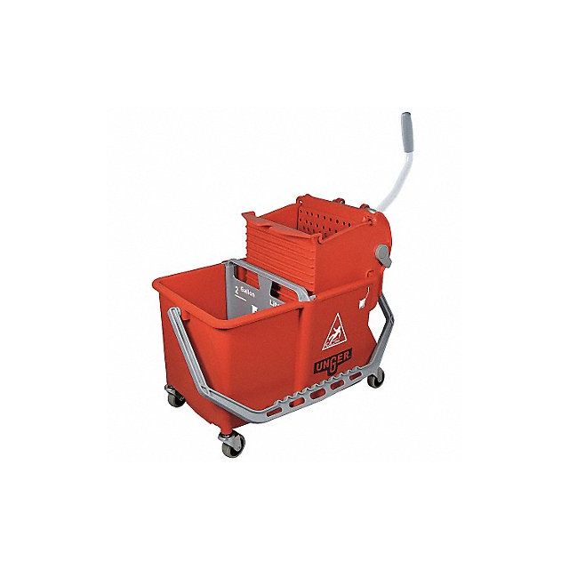 Mop Bucket with Wringer Red 4 gal MPN:COMSR