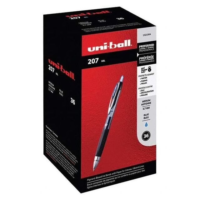 Retractable Gel Pen: 0.7 mm Tip, Blue Ink MPN:1921064