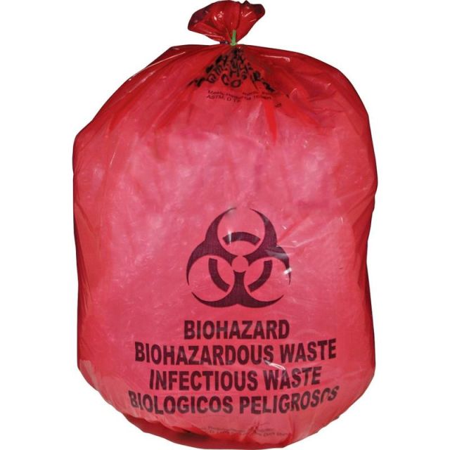 Unimed Red Biohazard Waste Bags, 20-25 Gallons, Box Of 50 (Min Order Qty 2) MPN:MDRB142755
