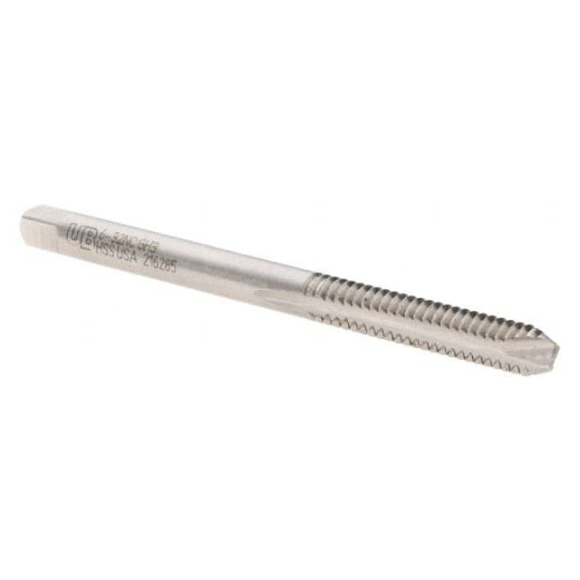 Spiral Point Tap: #6-32, UNC, 2 Flutes, Bottoming, 2B/3B, High Speed Steel, Bright Finish 6006786
