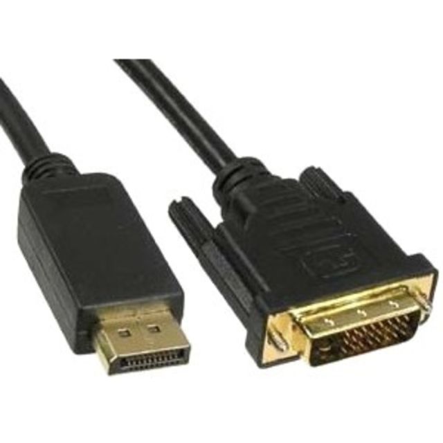 Unirise 6ft DVI-Digital Dual link to Displayport, Male - Male - 6 ft DisplayPort/DVI Video Cable for Video Device - First End: 1 x DVI-D (Dual-Link) Male Digital Video - Second End: 1 x DisplayPort Male Digital Audio/Video - Black (Min Order Qty 4) MPN:DV
