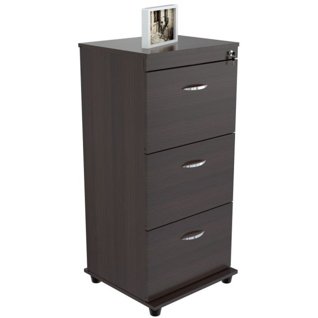 Inval 15-3/4inD Vertical 3-Drawer File Cabinet, Espresso-Wengue AR-3X3R File Cabinets