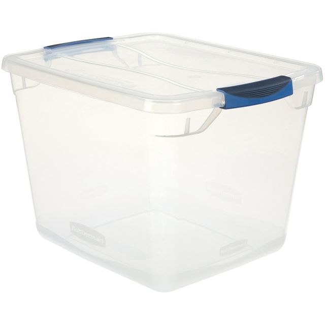 Rubbermaid Cleverstore Storage Tote With Latching Lid, 30 Qt, 18-3/4in x 13-3/8in x 10-1/2in, Clear (Min Order Qty 4) MPN:RMCC300014