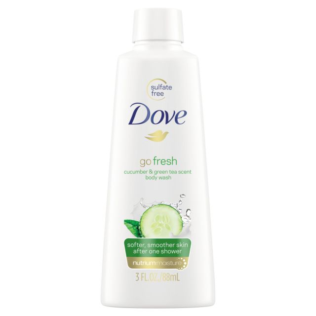 Dove Body Wash, Cucumber Scent, 3 Oz, Carton Of 24 Bottles MPN:17266CT