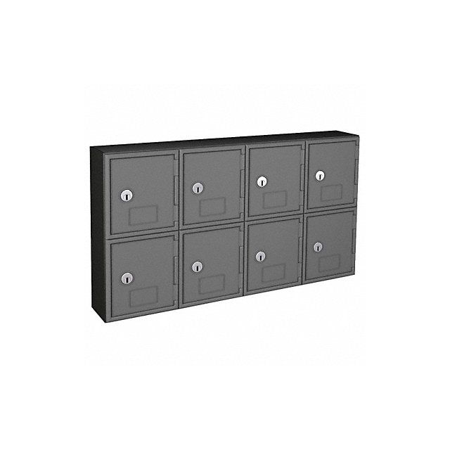 Locker 2x4Lckrs Gry/Blk 13.5 x24 x4 MPN:UVQ1052