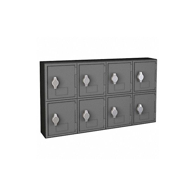 Locker 2x4Lckrs Gry/Blk 13.5 x24 x4 MPN:UVQ1053