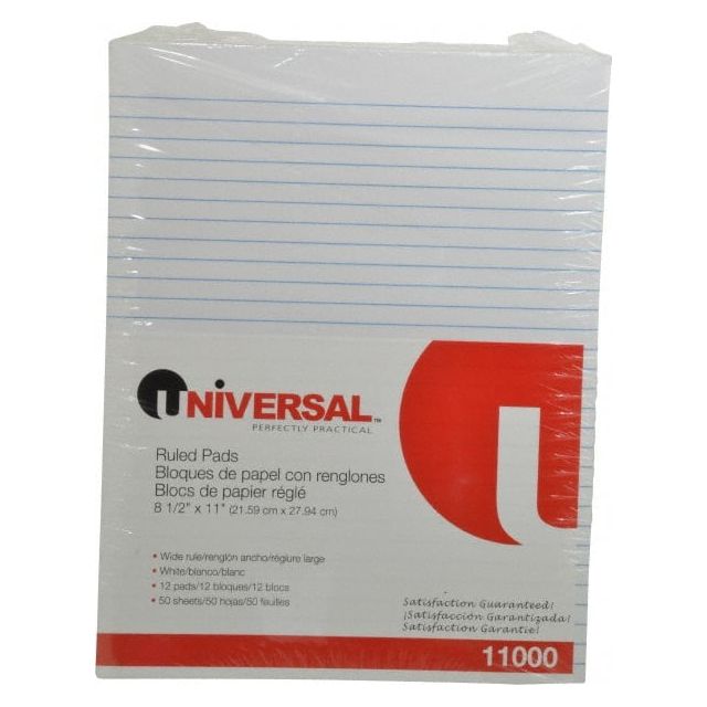 Glue Top Pad: 50 Sheets, White Paper, Glue Binding UNV11000 General Office Supplies