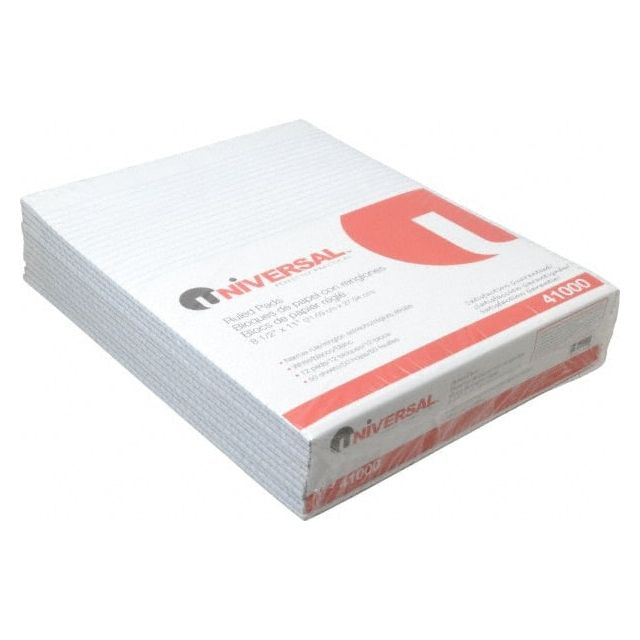Glue Top Pad: 50 Sheets, White Paper, Glue Binding UNV41000 General Office Supplies