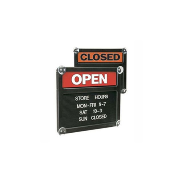 Office Depot Brand Double-Sided Open/Closed Message Board, 13 1/8in x 15 1/8in (Min Order Qty 2) MPN:3727