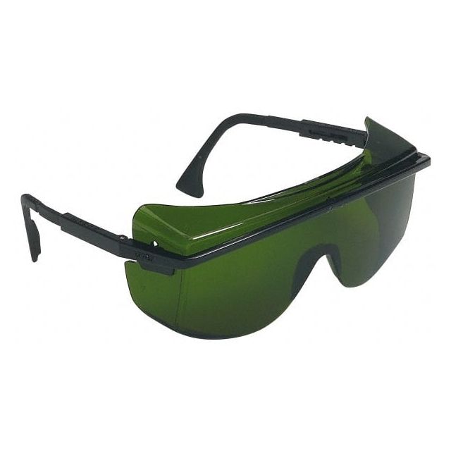 Safety Glass: Scratch-Resistant, Polycarbonate, Green Lenses, Full-Framed, UV Protection MPN:S2508