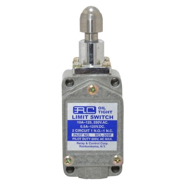General Purpose Limit Switch: SPDT, NC, Plunger, Top MPN:RCL-309