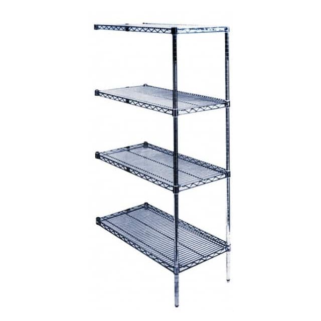 Wire Shelving: 4 Shelves MPN:WS-MH-WSBDS-100