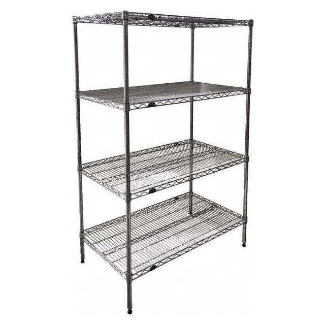 Wire Shelving: 4 Shelves MPN:WS-MH-WSBDS-107