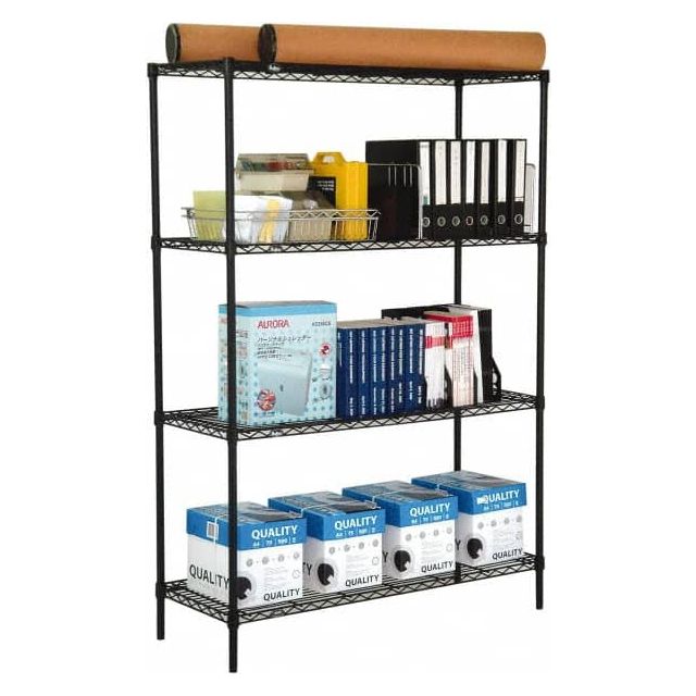 Wire Shelving: 4 Shelves MPN:WS-MH-WSBDS-160