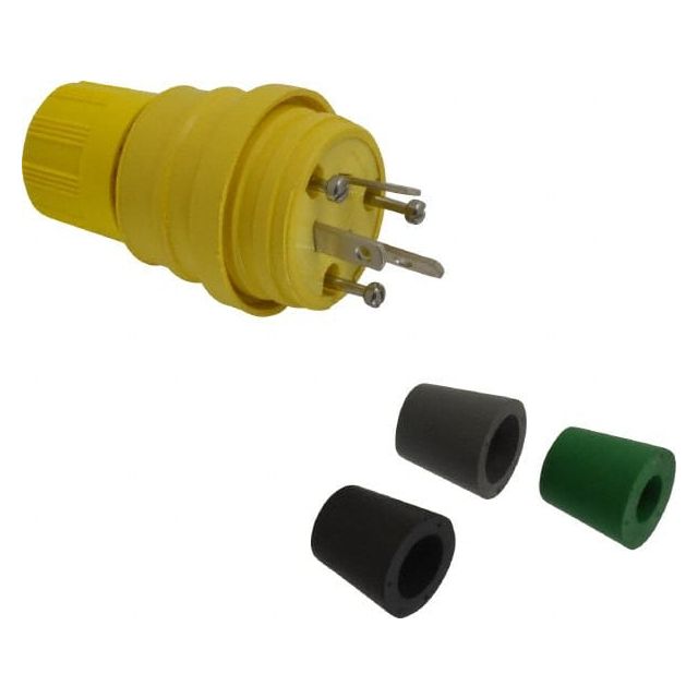 Locking Inlet: Plug, Industrial, Non-NEMA, 125 & 250V, Yellow MPN:14W07