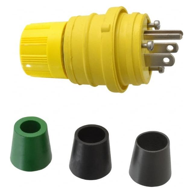 Locking Inlet: Plug, Industrial, 5-15, 125V, Yellow MPN:14W47
