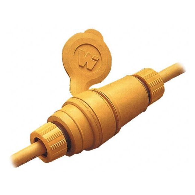 Locking Inlet: Plug, Industrial, 6-15, 250V, Yellow MPN:14W49