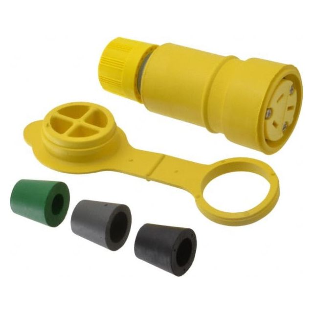 Locking Inlet: Connector, Industrial, Non-NEMA, 125 & 250V, Yellow MPN:15W07