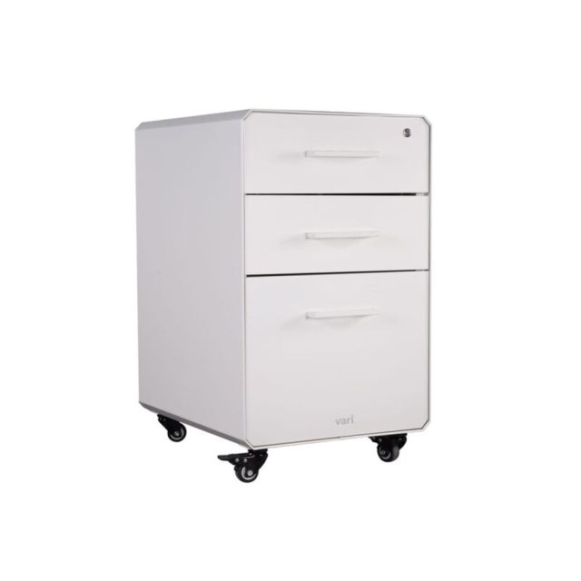 VariDesk 16inW 3-Drawer Lateral Mobile File Cabinet, White MPN:400719