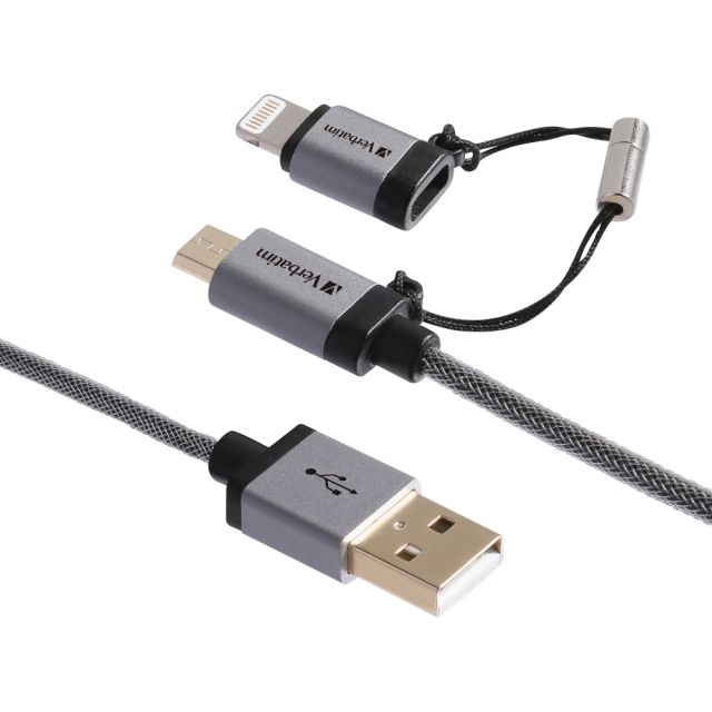 Sync & Charge microUSB Cable with Lightning Adapter - 47 in. Braided Black - 47 in. Braided Black (Min Order Qty 3) MPN:99217