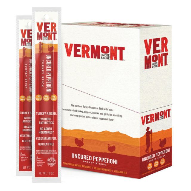 Vermont Smoke & Cure Uncured Pepperoni Turkey Sticks, Pack Of 24 Sticks MPN:32731