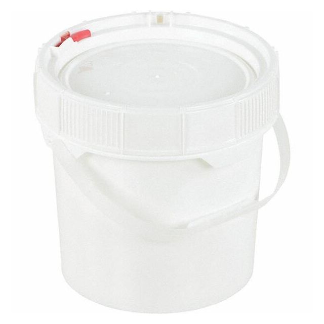 Buckets & Pails, Capacity: 3.5 gal (US), Body Material: High-Density Polyethylene, Style: Single Pail, Shape: Round, Color: White, Handle: Yes MPN:PAIL-SCR-35-W