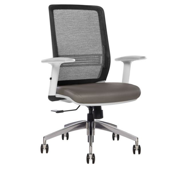 Sinfonia Sing Ergonomic Mesh/Fabric Mid-Back Task Chair With Antimicrobial Protection, Adjustable Height Arms, Black/Gray/White MPN:S120WA2SM14SU0S