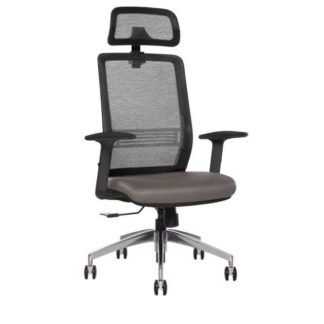 Sinfonia Sing Ergonomic Mesh/Fabric High-Back Task Chair With Antimicrobial Protection, Adjustable Height Arms, Headrest, Black/Gray/Black MPN:S125BA2SM14SU0S