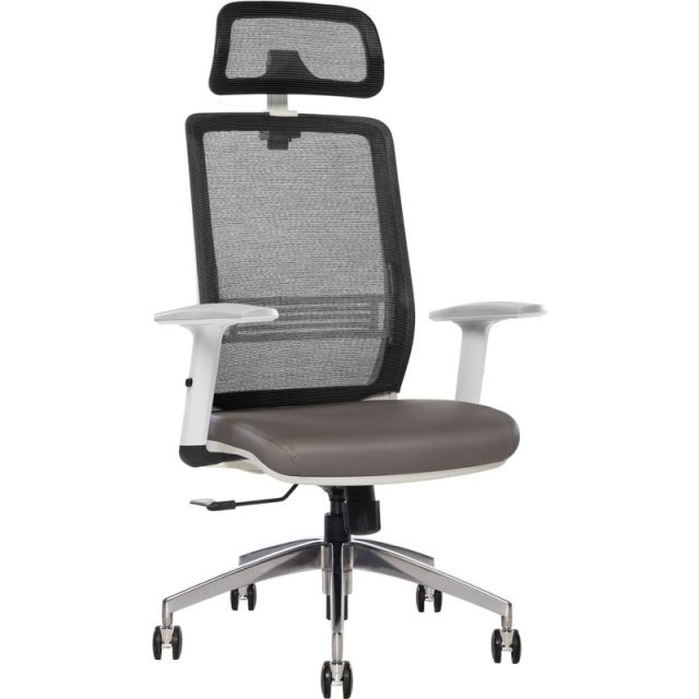 Sinfonia Sing Ergonomic Mesh/Fabric High-Back Task Chair With Antimicrobial Protection, Adjustable Height Arms, Headrest, Black/Gray/White MPN:S125WA2SM14SU0S