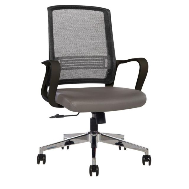 Sinfonia Song Ergonomic Mesh/Fabric Mid-Back Task Chair With Antimicrobial Protection, Loop Arms, Black/Gray/Black MPN:S140-B-M14-U0