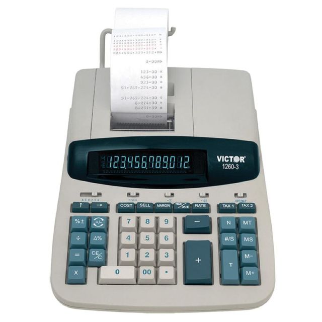 Victor 1260-3 Heavy-Duty Commercial Printing Calculator MPN:1260-3