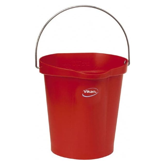 3 Gal, Polypropylene Round Red Single Pail with Pour Spout MPN:56864