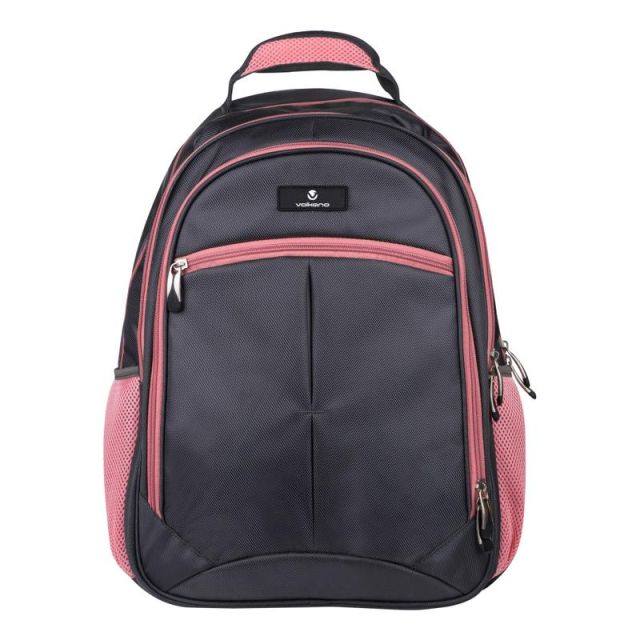 Volkano Orthopaedic Backpack With 15.6in Laptop Compartment, Gray/Pink (Min Order Qty PG-1012-GRPK