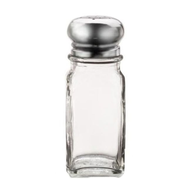 Vollrath Traex Dripcut Square Salt And Pepper Shakers, 2 Oz, Clear, Case Of 12 Shakers MPN:202-12