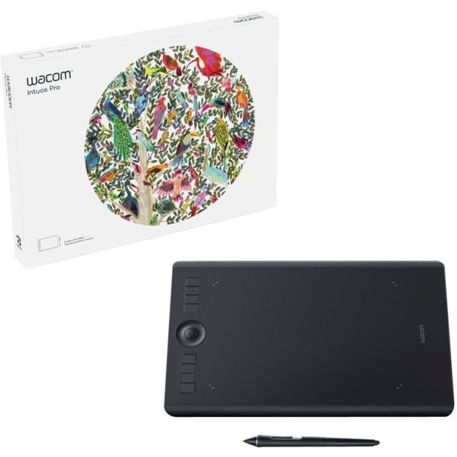 Wacom Intuos Pro - Medium - Graphics Tablet - 8.82in x 5.83in - 5080 lpi - Touchscreen - Multi-touch Screen Wired/Wireless - Bluetooth/Wi-Fi - 8192 Pressure Level - Pen - PC, Mac - Black MPN:PTH660
