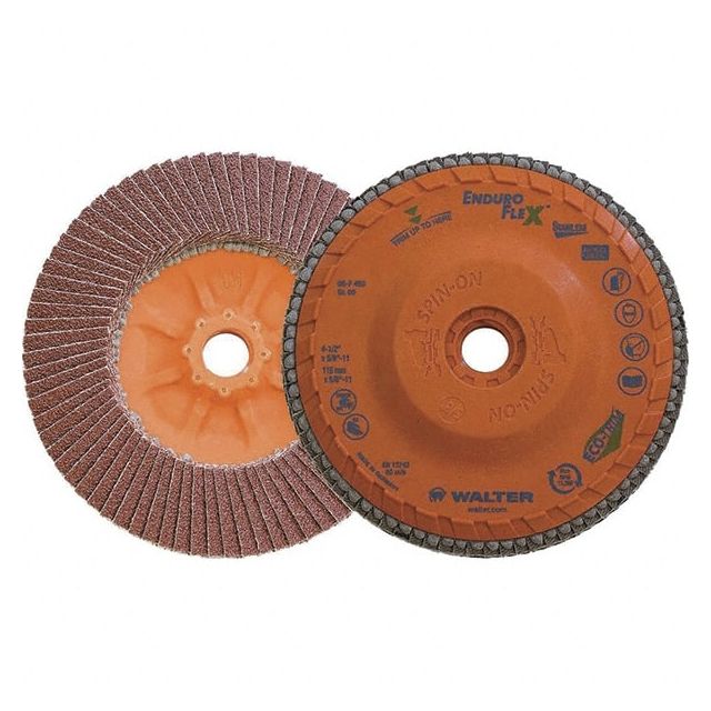 Flap Disc: 5/8-11 Hole, 60 Grit, Zirconia Alumina, Type 27 MPN:06F456