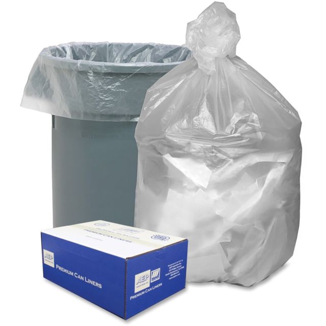 Webster Translucent Waste Can Liners - 33 gal - 33in Width x 39in Length x 0.35 mil (9 Micron) Thickness - High Density - Natural, Translucent - Resin - 500/Carton - Can MPN:GNT3340