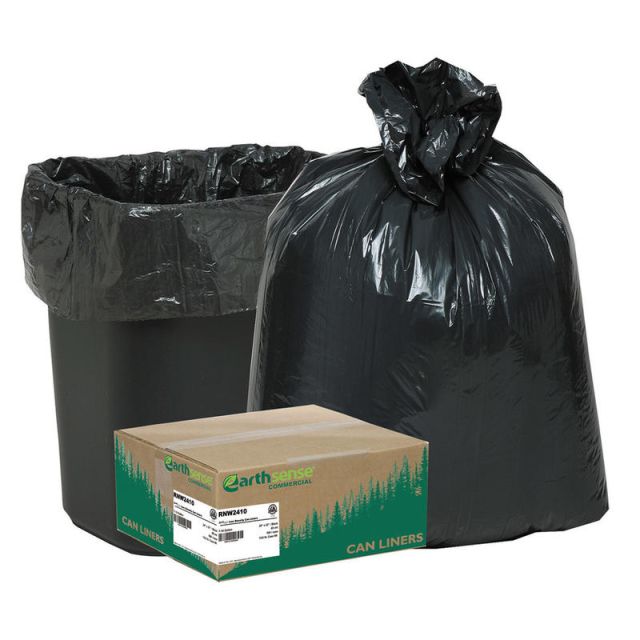 Webster EarthSense 0.65 mil Trash Bags, 10 gal, 24inH x 23inW, 75% Recycled, Black, 500 Bags MPN:RNW2410