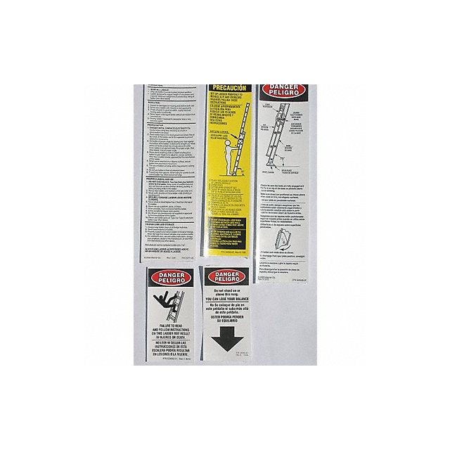 FG Extension Ladder and Safety Labels LFE100 Material Handling