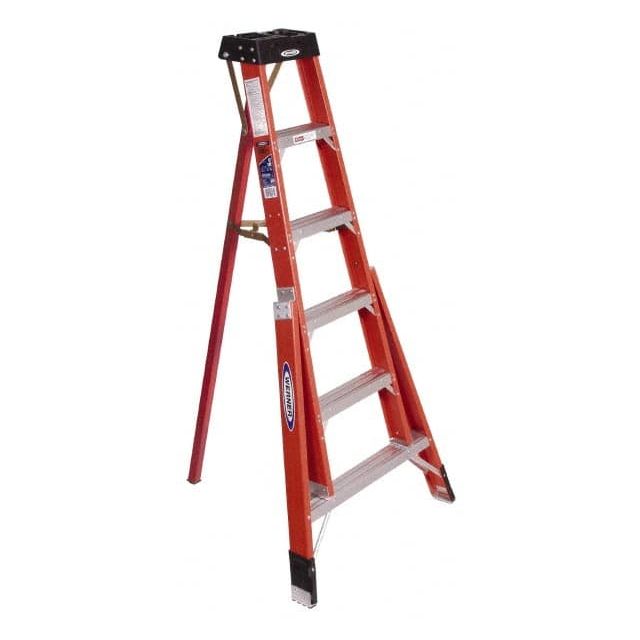 4-Step Ladder: Fiberglass, Type IA, 4' OAH FTP6204 Material Handling