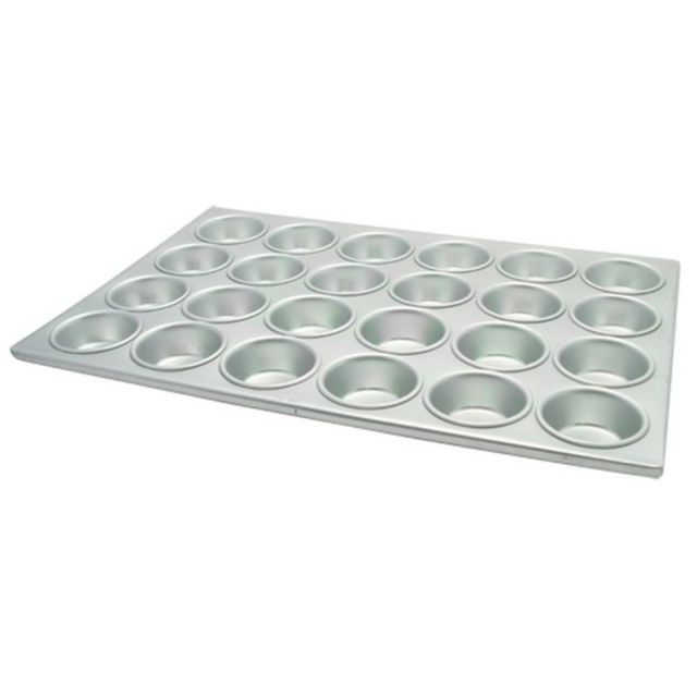 Winco 24-Cup Aluminum Muffin Pan, 2-3/4in Holes, Silver MPN:AMF-24