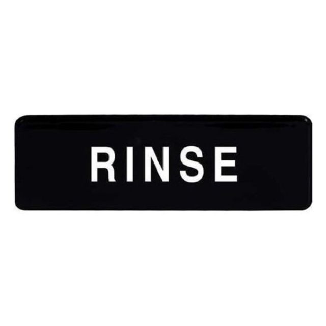 Winco Rinse Sign, 9in x 3in, Black/White (Min Order Qty 7) MPN:SGN-327