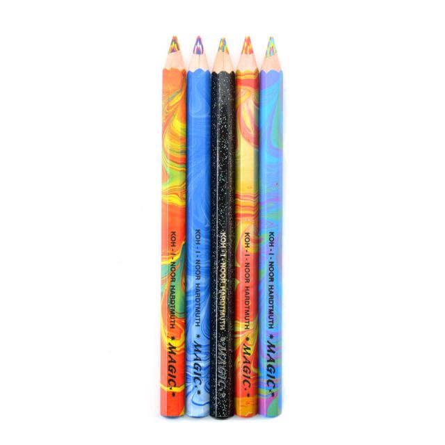 Koh-I-Noor Magic FX Pencils, Assorted Colors, 5 Pencils Per Set, Pack Of 2 Sets (Min Order Qty 2) MPN:FA3405.5BC-2