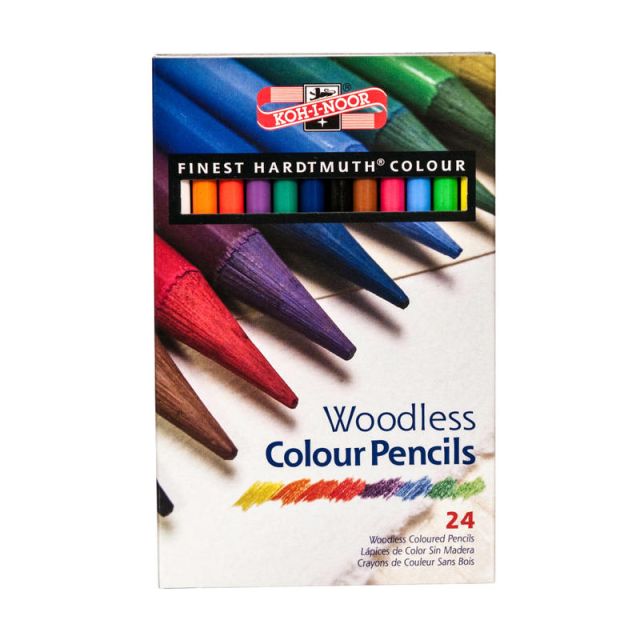 Koh-I-Noor Progresso Woodless Colored Pencils, 24-Piece Set, Assorted Colors, Pack Of 2 Sets (Min Order Qty 2) MPN:FA8758.24-2