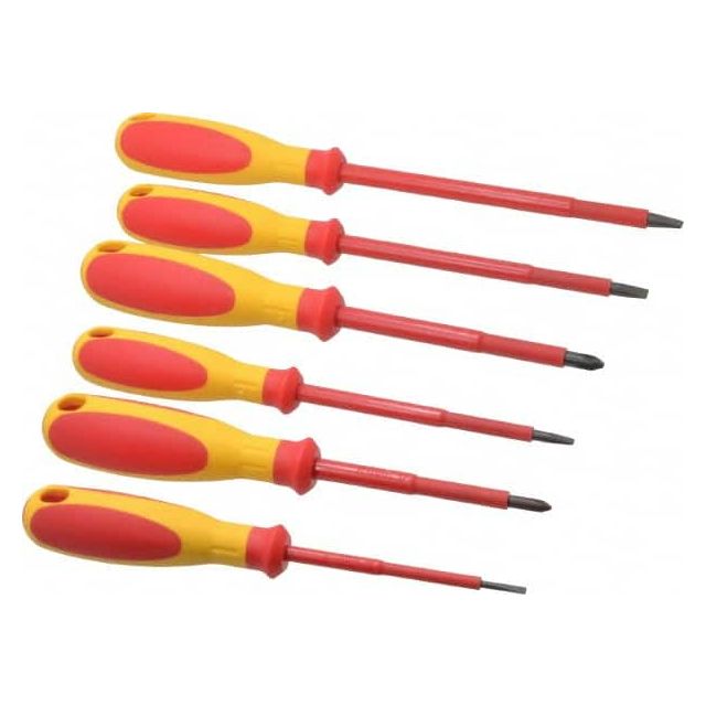 Screwdriver Set: 6 Pc, Phillips & Slotted MPN:WI653742