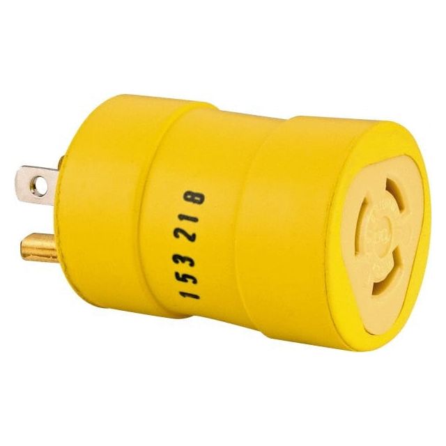 1 Outlet, 125 VAC, 15 Amp, Yellow, Single Outlet Adapter MPN:1712