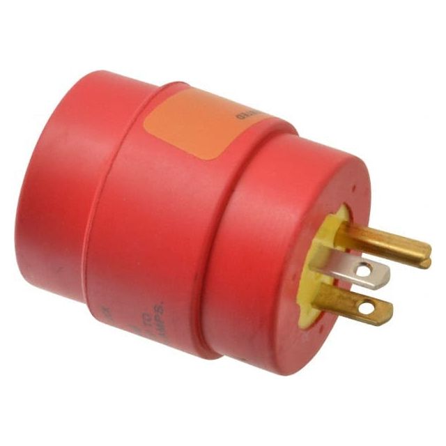 1 Outlet, 125 VAC, 15 Amp, Red/Yellow, Single Outlet Adapter MPN:1744