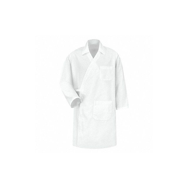 Butcher Coat Mens Size L White Polyester MPN:WS40WH RG L
