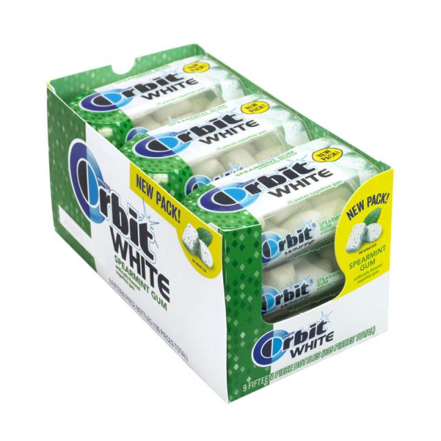 Orbit White Spearmint Sugar-Free Gum, 15 Pieces Per Pack, Box Of 9 Packs (Min Order Qty 3) MPN:11162
